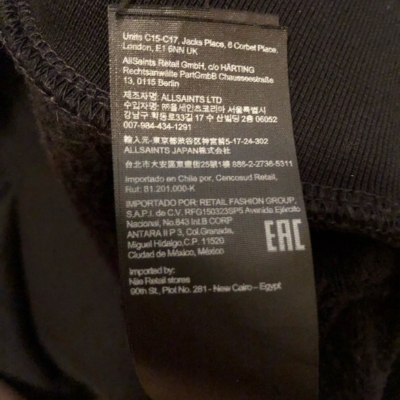 All Saints Talon Underground Sequin Oversized Hoody Hoodie AllSaints - Picture 11 of 11